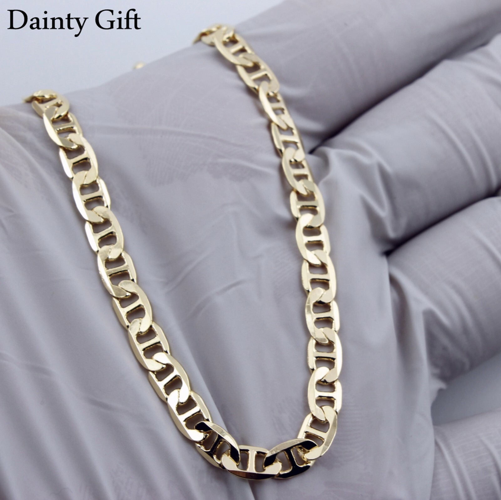Women Non Fade Gold filled 5 mm Gold Mariner Chain Anklet Foot Bracelet 9.5″