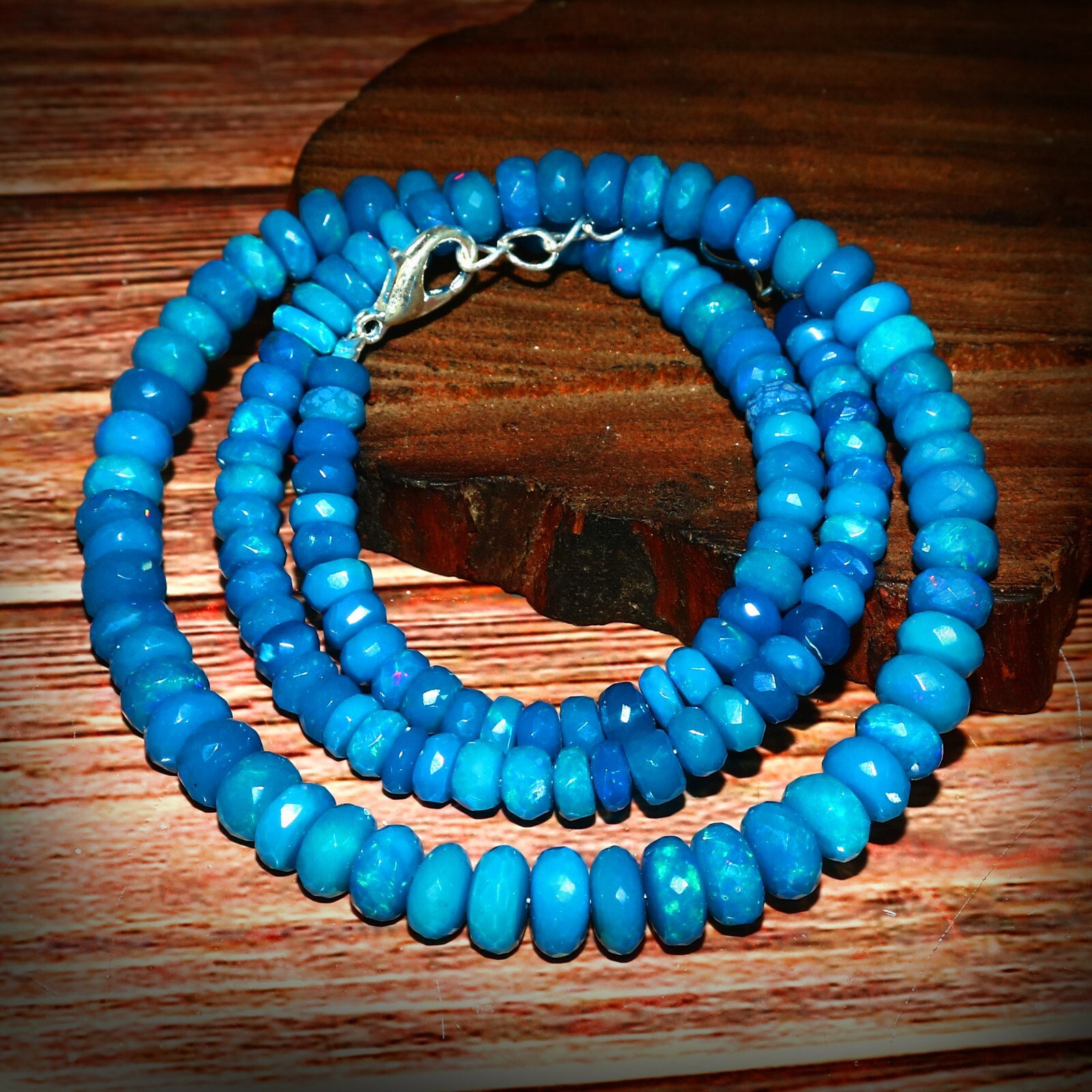 Ethiopian Opal Beads Faceted Opal Blue Opal Gemstone Precious Opal 1280