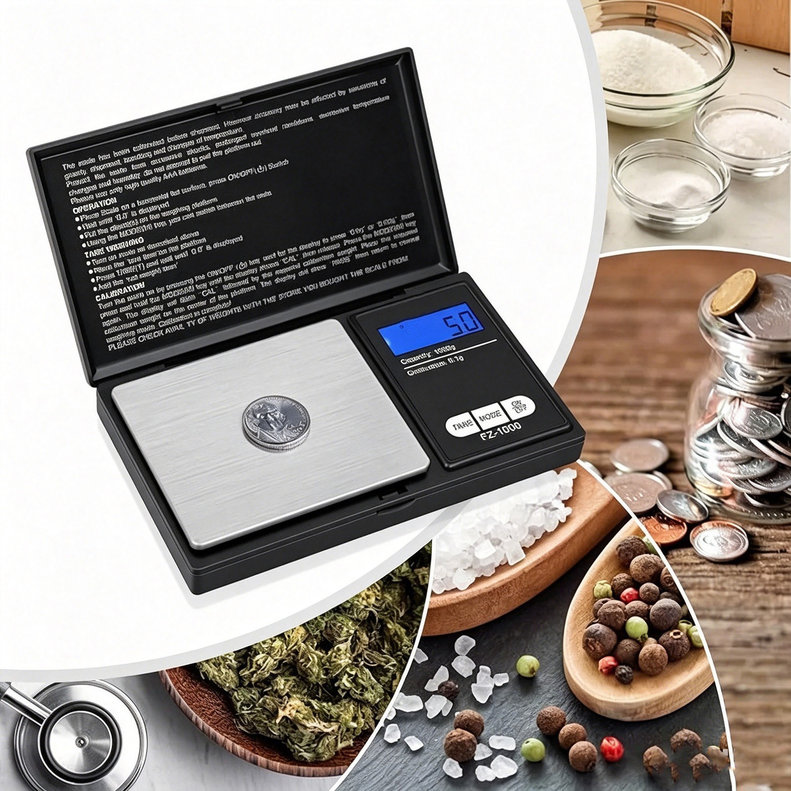 Digital Pocket Precision Scale 500g x 0.01g Gold Silver Coin Herb g/dtw/oz/gn