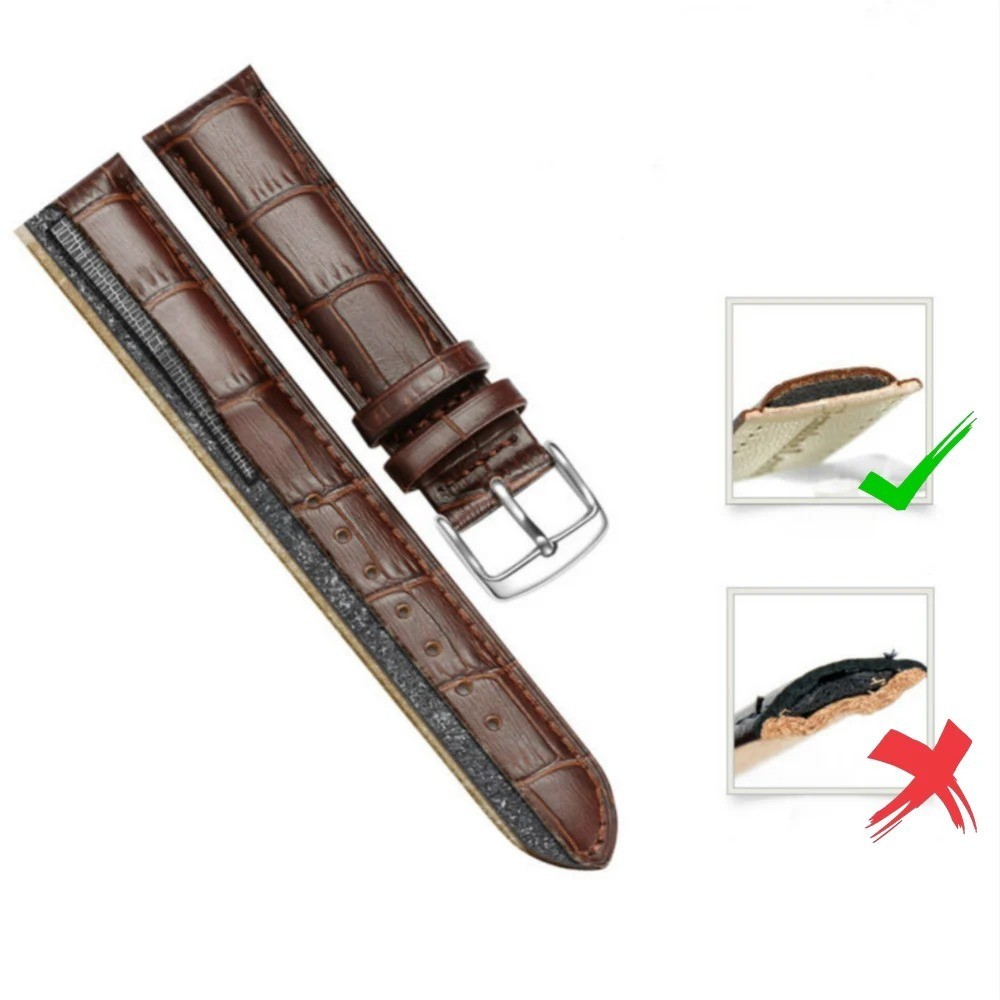 Genuine Leather Mens Watch Strap Band Brown Black 12mm 14mm 16mm 18mm 20mm 22mm