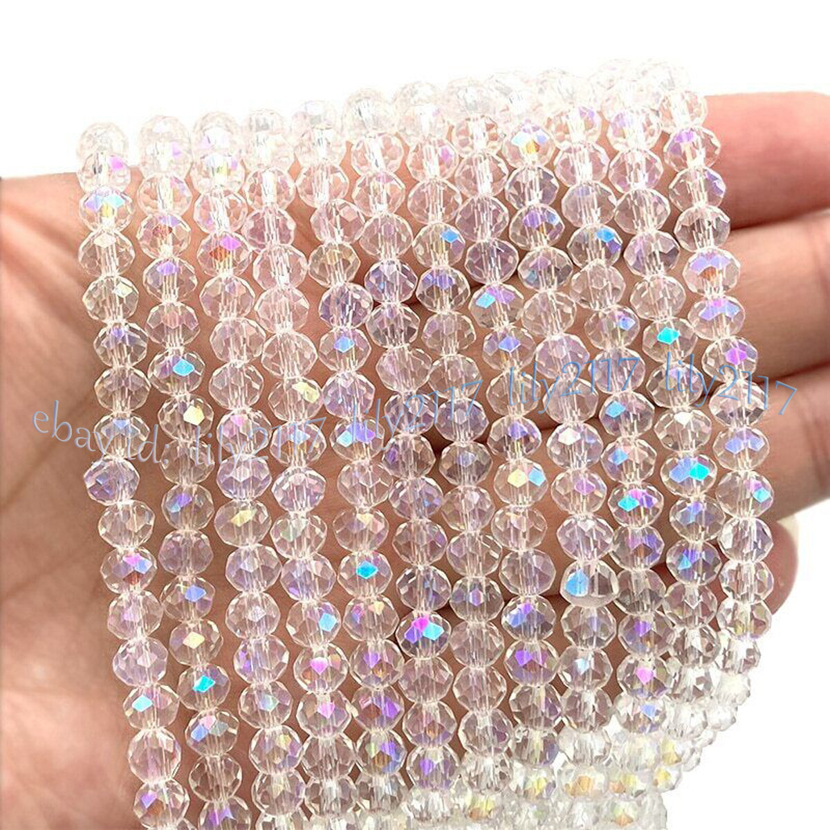 Wholesale Faceted Crystal Glass Rondelle Spacer Loose Beads For Jewelry Making