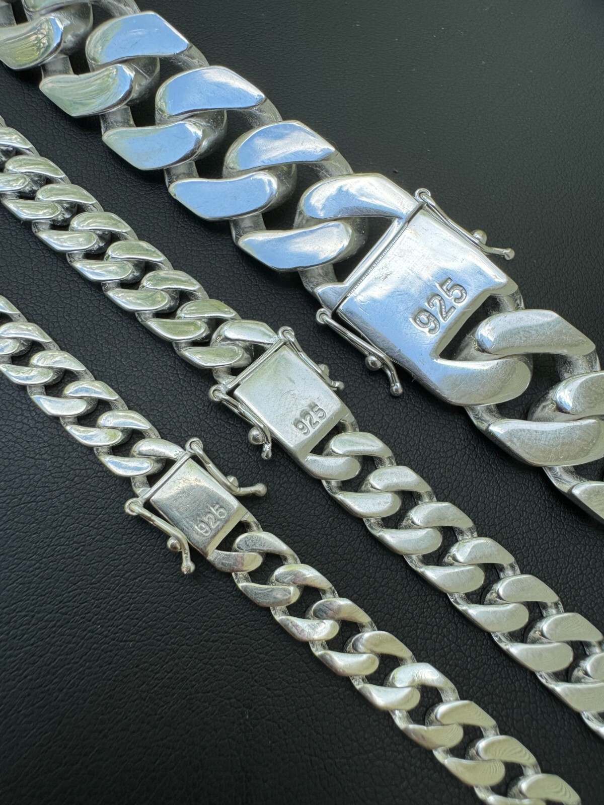 Handmade Miami Cuban Link Chain Necklace / Bracelet Real Solid 925 Silver 6-20mm