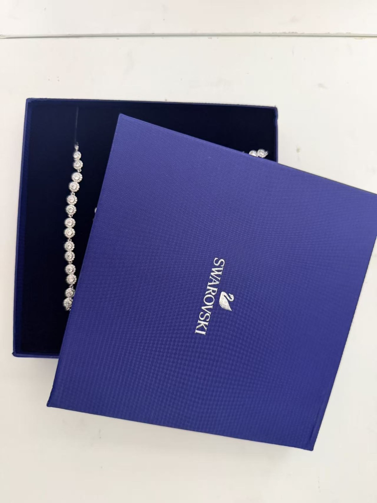 White Crystal Angel Jewelry Set Swarovski Tennis Necklace Earrings Bracelet HOT