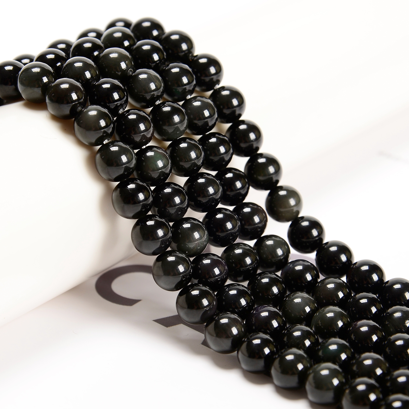 Rainbow Obsidian Smooth Round Beads 4mm 6mm 8mm 10mm 12mm 15.5″ Strand