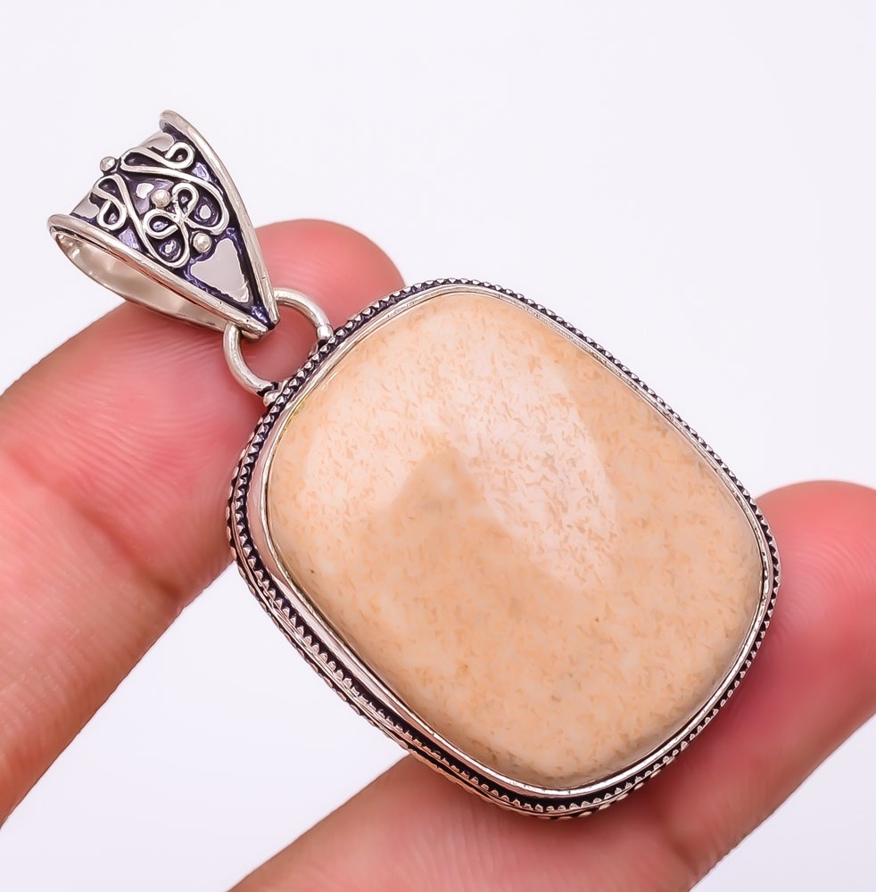 Natural Picture Mookaite Gemstone 925 Silver Plated Jewelry Pendant 2.0″ M1476