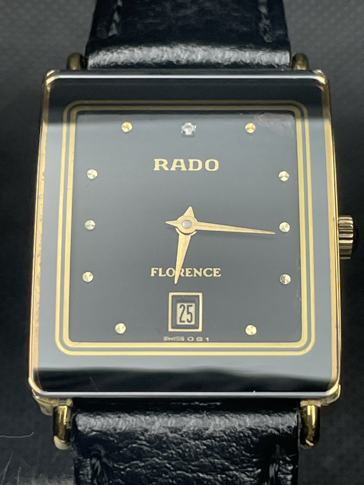 [Very good] Vintage Rado Florence 160.3605.2N Gold Black Men’s Quartz Watch