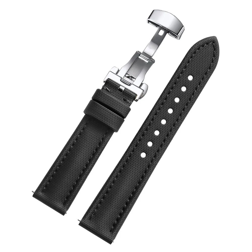Waterproof Sailcloth Watch Band Nylon Strap Quick Release 18-22mm Durable
