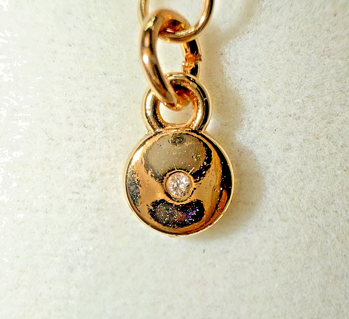 LC Lauren Conrad Gold Layered Paperclip Chain Necklace Set Blue Stone Pendant