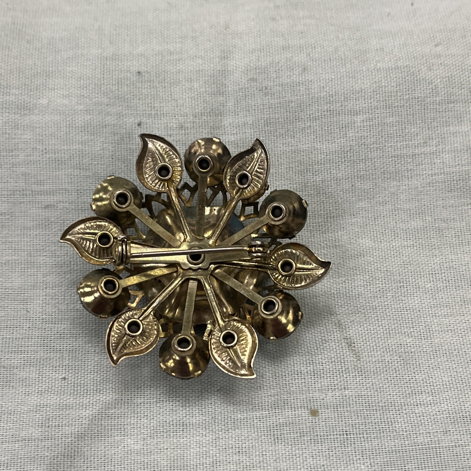 Vintage Rhinestone Brooch AB Stones None Missing -pin&Brooches