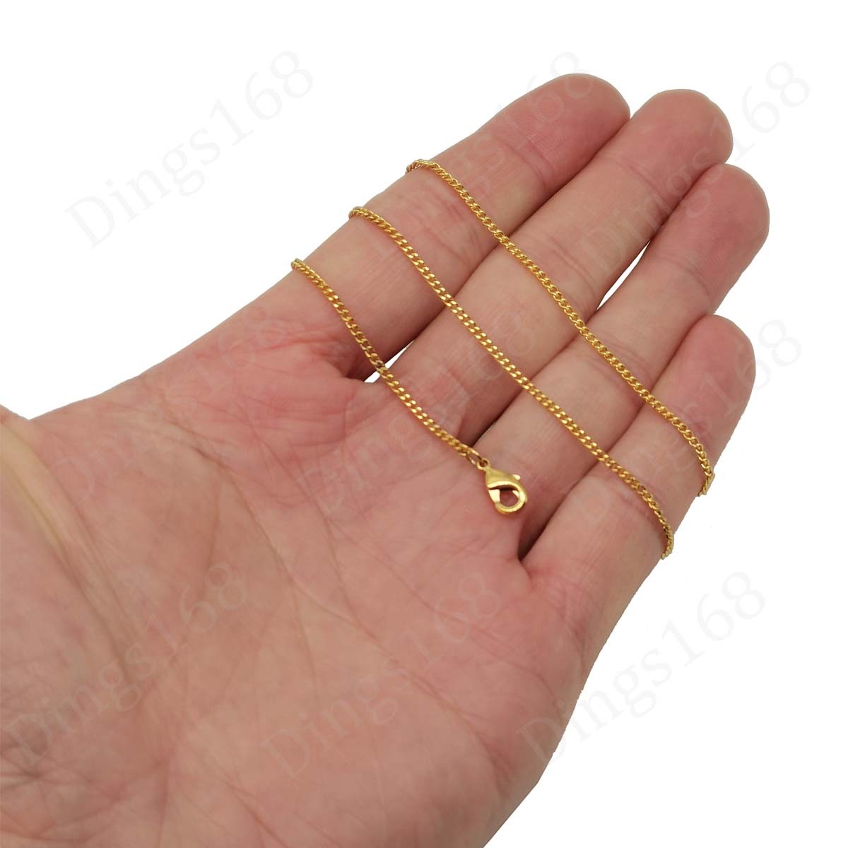 18K Yellow Gold Filled HypoAllergenic 20inch 1mm thin Cable Chain Necklace L146G