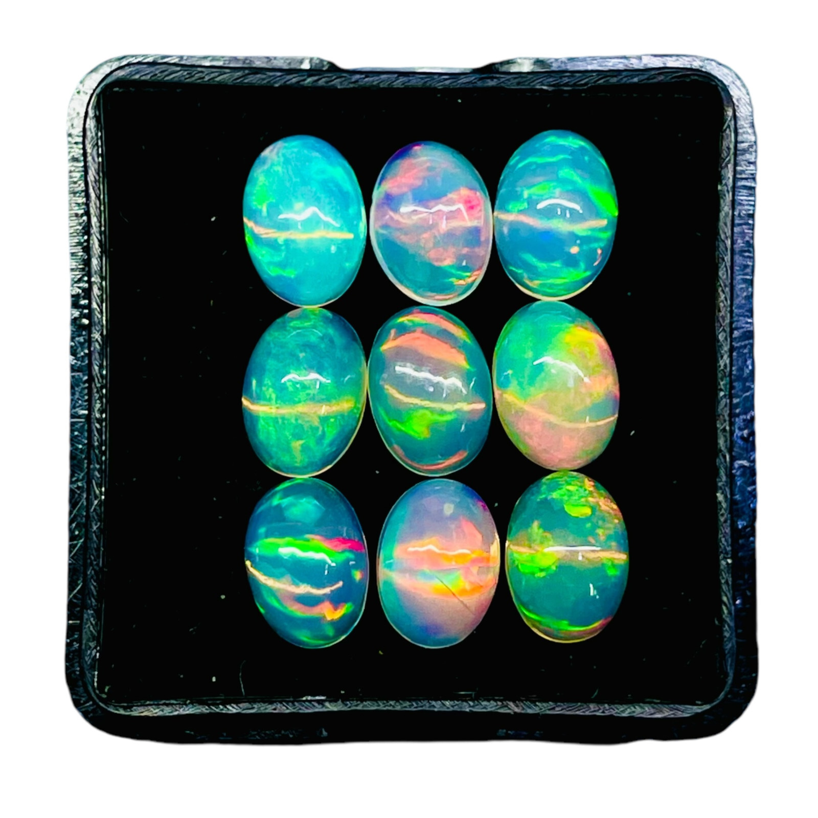 9 Pcs Natural Ethiopian Opal 7x5mm Oval Untreated Loose Cabochon Gemstones Lot
