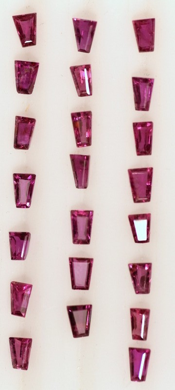 Ruby 2.37 Ct. 22 PC Lot Tapered Baguette 3 X 2 mm Loose Stone Gemstone