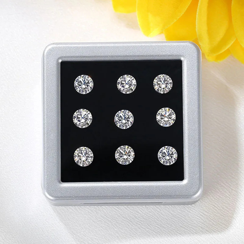 US 10mm 4CT GRA Certified D VVS1 Moissanite Loose Stones Round Cut Pass Tester
