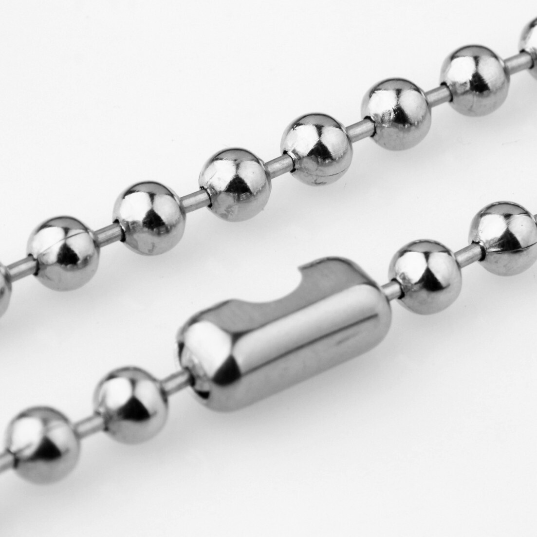 8/10/12mm Cool Silver Mens Ball Chain 316L Stainless Steel Necklace or Bracelet