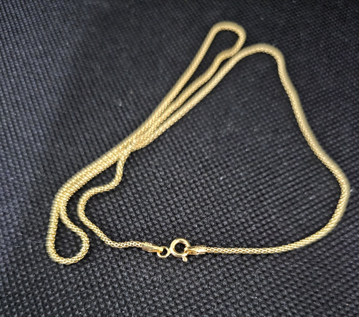 Designer Gold Vermeil Popcorn Chain Necklace 925 Sterling Silver 18″ 1.75mm