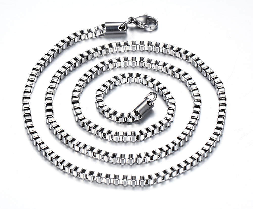 5pcs 2.5mm/3mm Stainless Steel Box Chain Necklace for Men Women Jewelry Chains