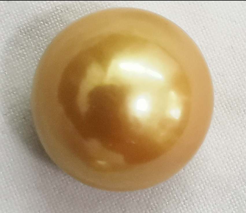 Huge 17mm Natural South Sea Genuine Gold Golden Round Loose Pearl Undrilled 672
