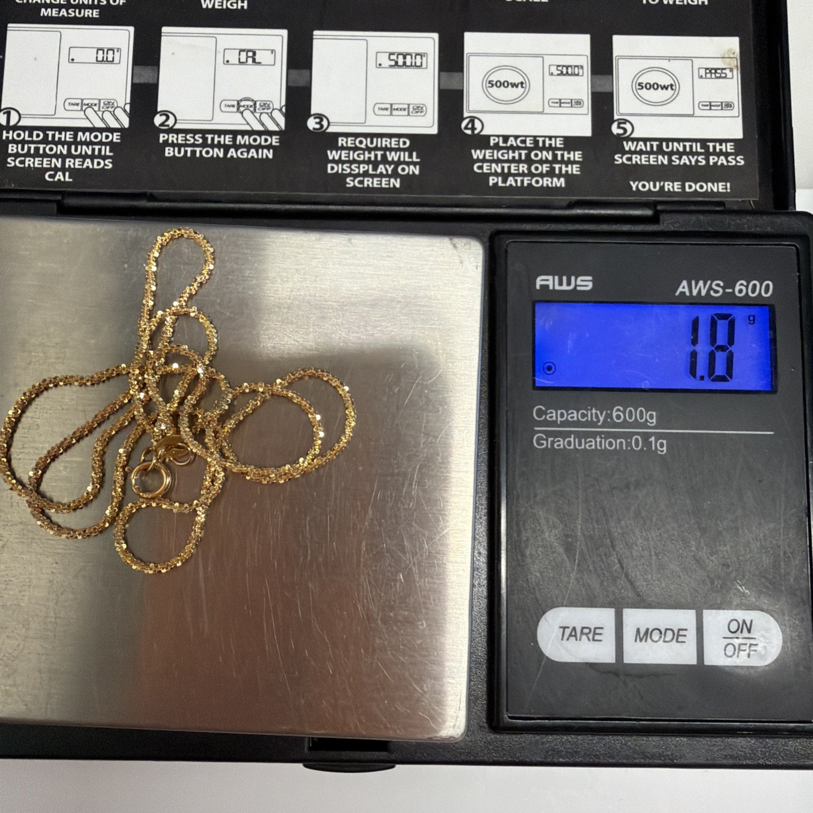 14k MILOR ITALY 1mm Popcorn Link 16” Chain
