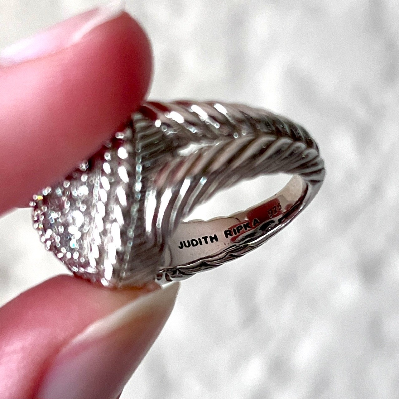 Judith Ripka 925 Sterling Silver Thailand CZ Heart Ring – Size 5 – 9.5g