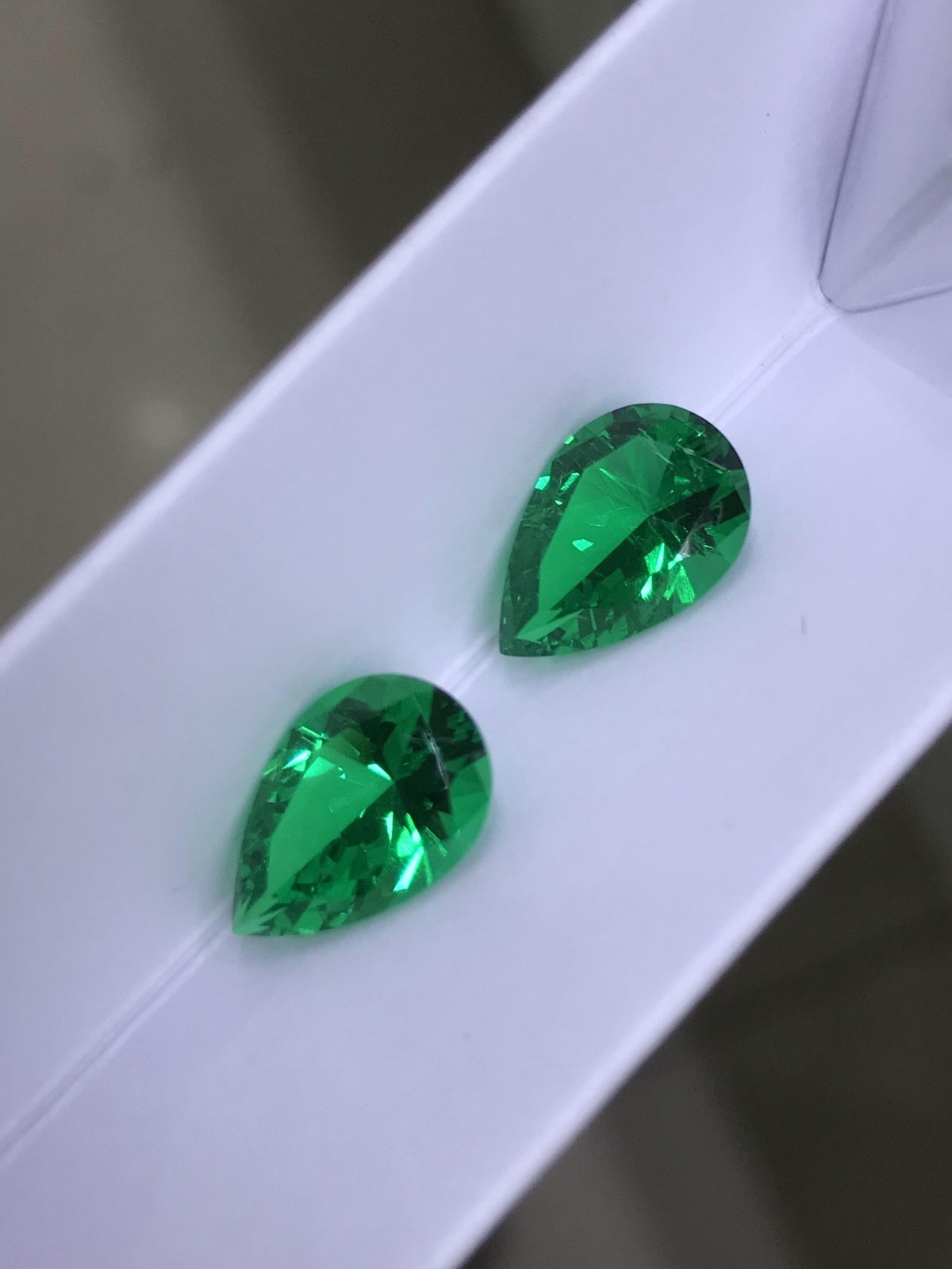 AGL Lab Grown Hydrothermal Pear Cut Lab Grown Colombia Emerald Loose Gemstones