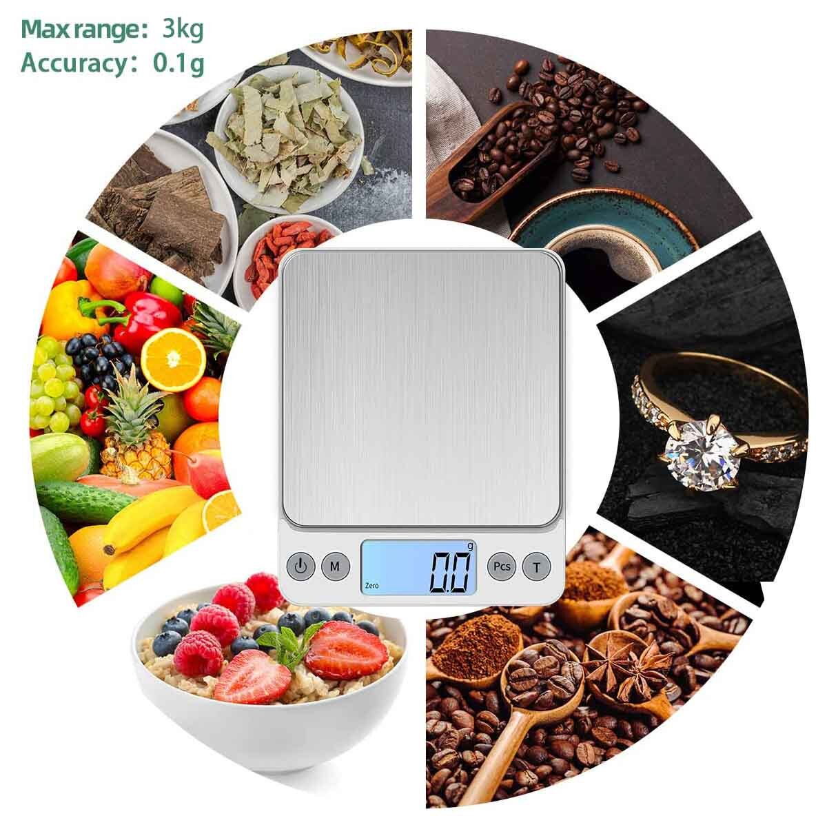 3000g x 0.1g Gram Pocket Digital Scale Jewelry Gold Silver Coin Kitchen Weighing