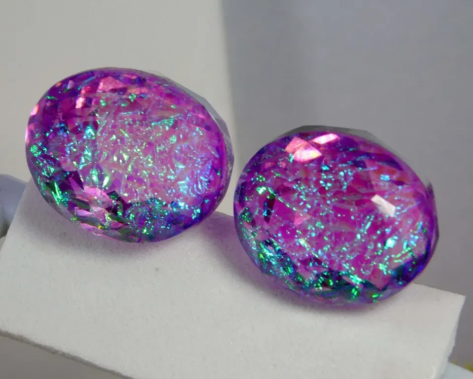 AAA+ Natural Pair of 80+ Ct Oval Cut Monarch Fire Opal Doublet Loose Gemstone
