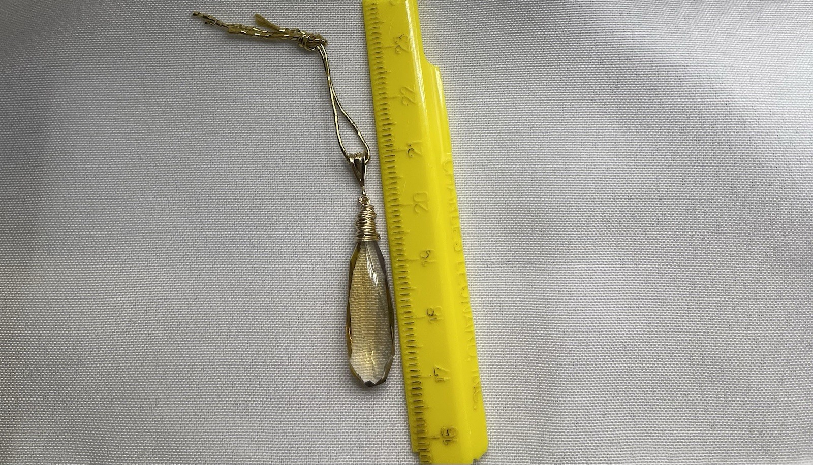 Citrine Pendant Natural Honey Briolette 1/20 14K Gold Filled 30x9mm