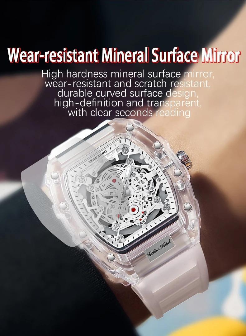 KIMSDUN Transparent Men’s Watch Quartz Wristwatch Luminous Waterproof watch