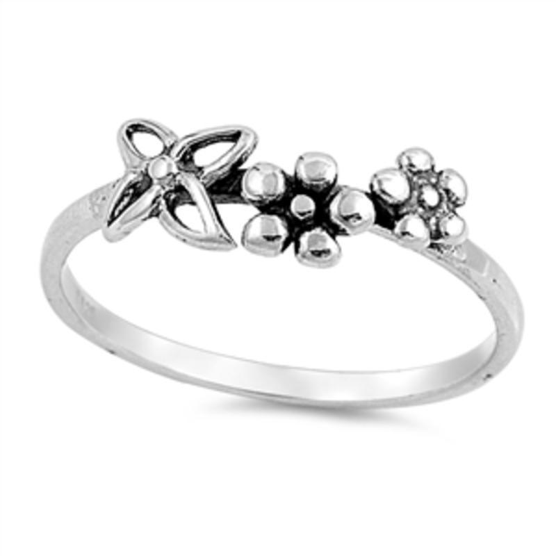 USA Seller Flowers Ring Sterling Silver 925 Plain Best Price Jewelry Selectable