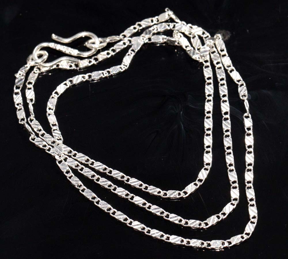 Exclusive Classic Box 925 Silver Plated Handmade Chain Necklace Size 18″ GW