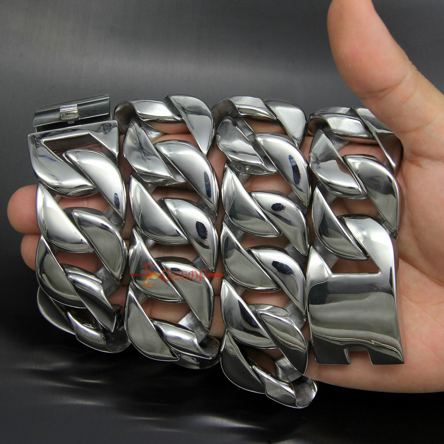 Men’s Super Heavy 316L Stainless Steel Curb Cuban Link Chain Bracelet Necklace