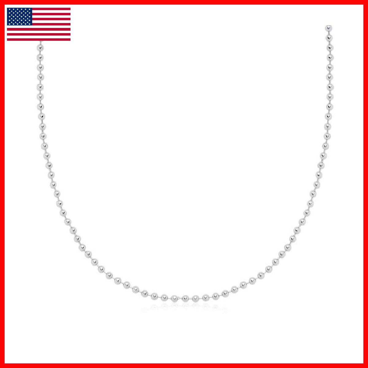 Verona Jewelers 925 Sterling Silver Italian 1.5Mm 2Mm Silver Bead Ball Chain