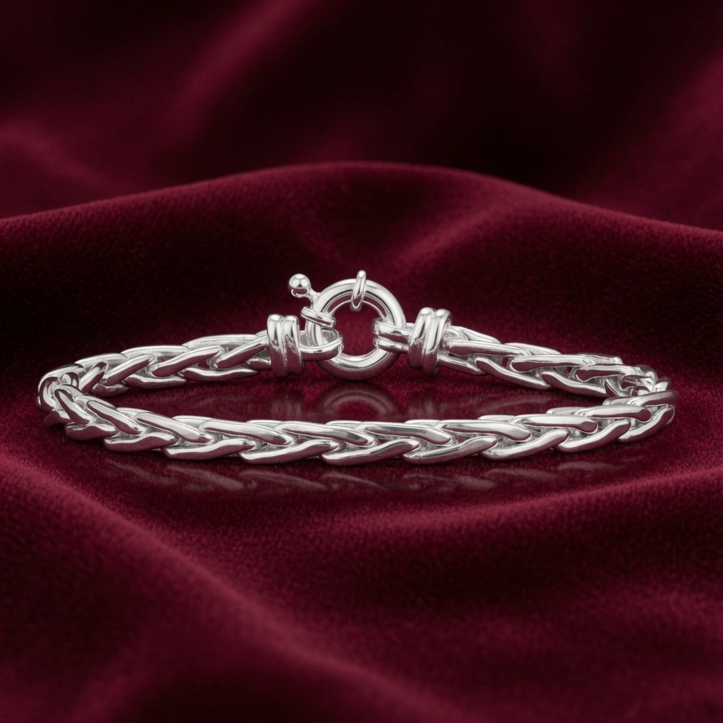 925 Sterling Silver 5MM Wheat Link Charm Bracelet Chain For Men and Women – 7.5″