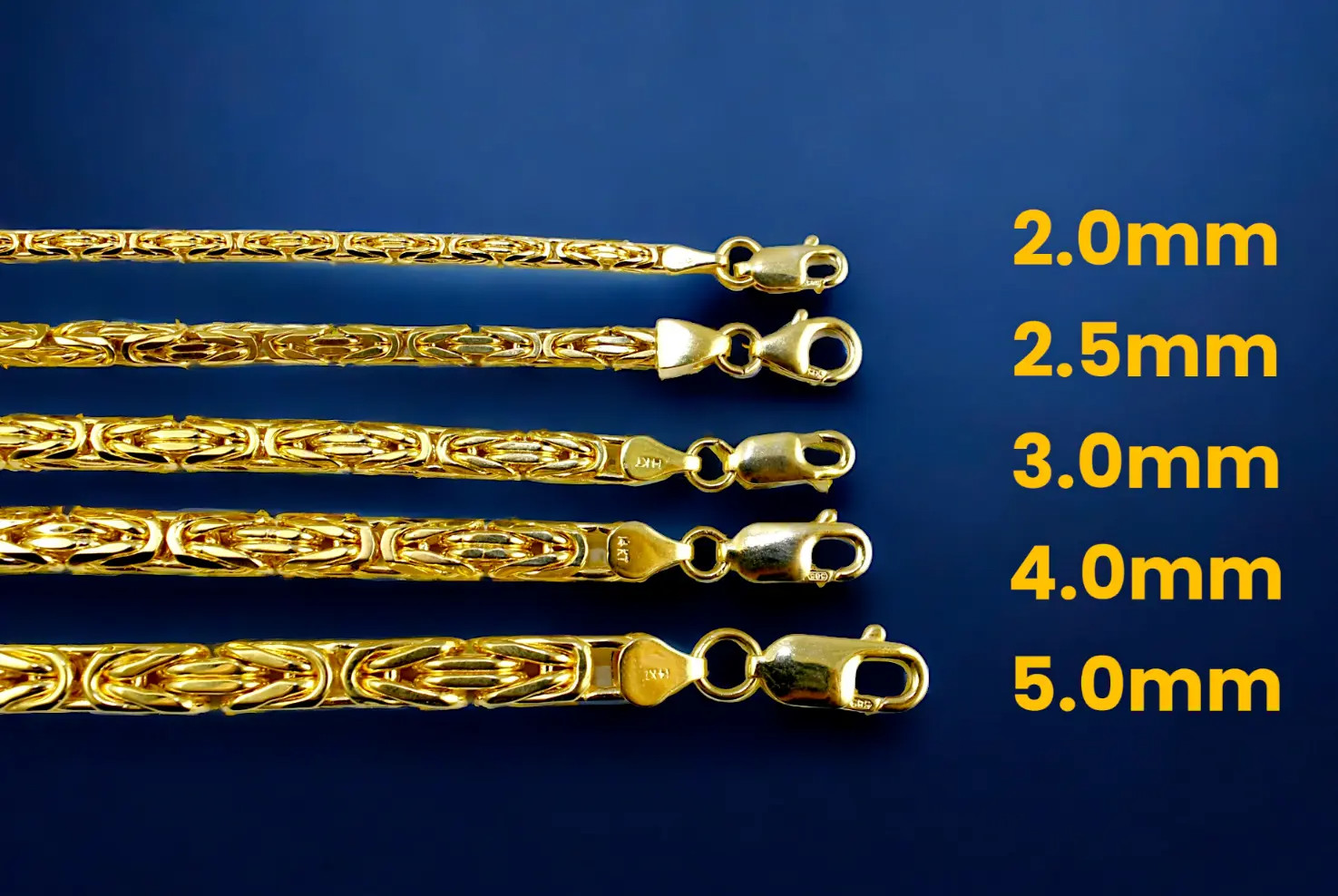14K Yellow Gold 2mm-5mm Byzantine Square Box Chain Necklace All Sizes Real