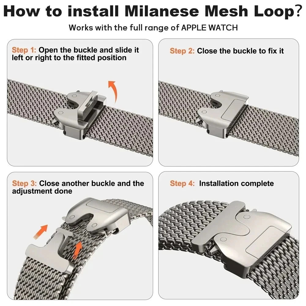 Milanese Loop Strap for Apple Watch Series 11 10 9 8 7 6 SE 3 Ultra 3 Metal Band