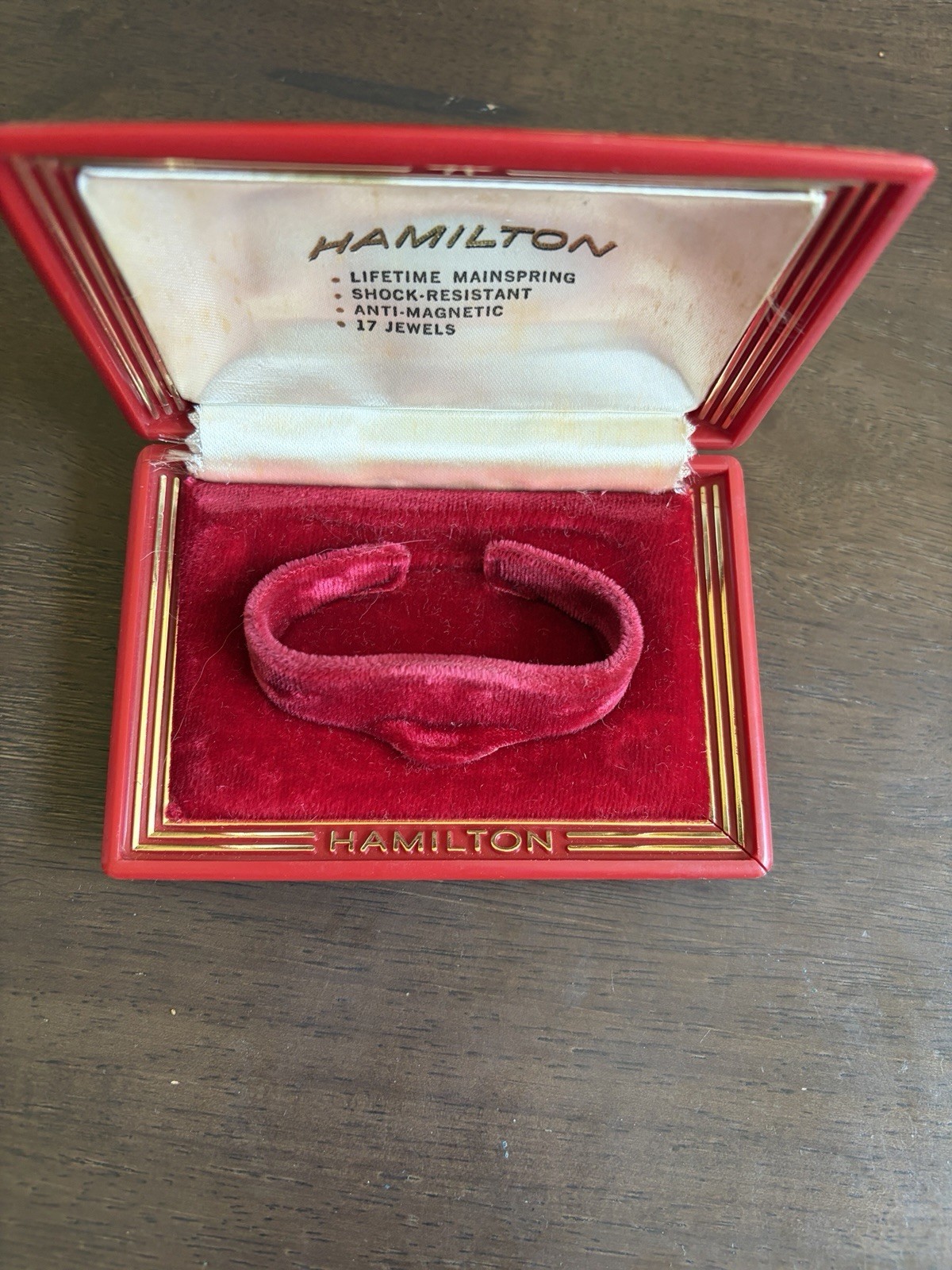 Vintage Women’s Hamilton Automatic Watch Velvet Red Case Only!