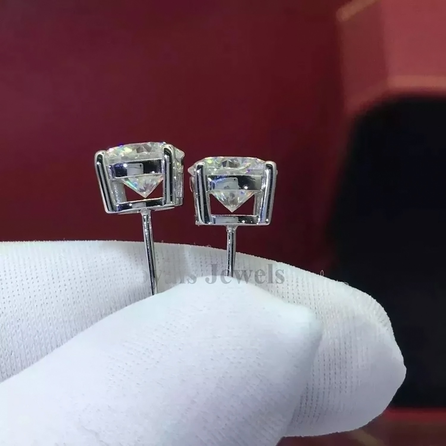 3.60 Ct Certified Lab Grown White Diamond Solitaire Studs 925 Sterling Silver