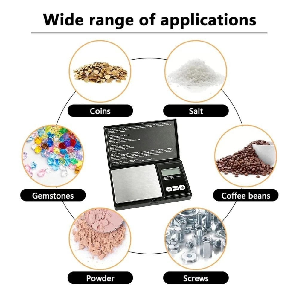 Digital Scale 500g x 0.1g Jewelry Pocket Gram Gold Silver Coin Precise NEW