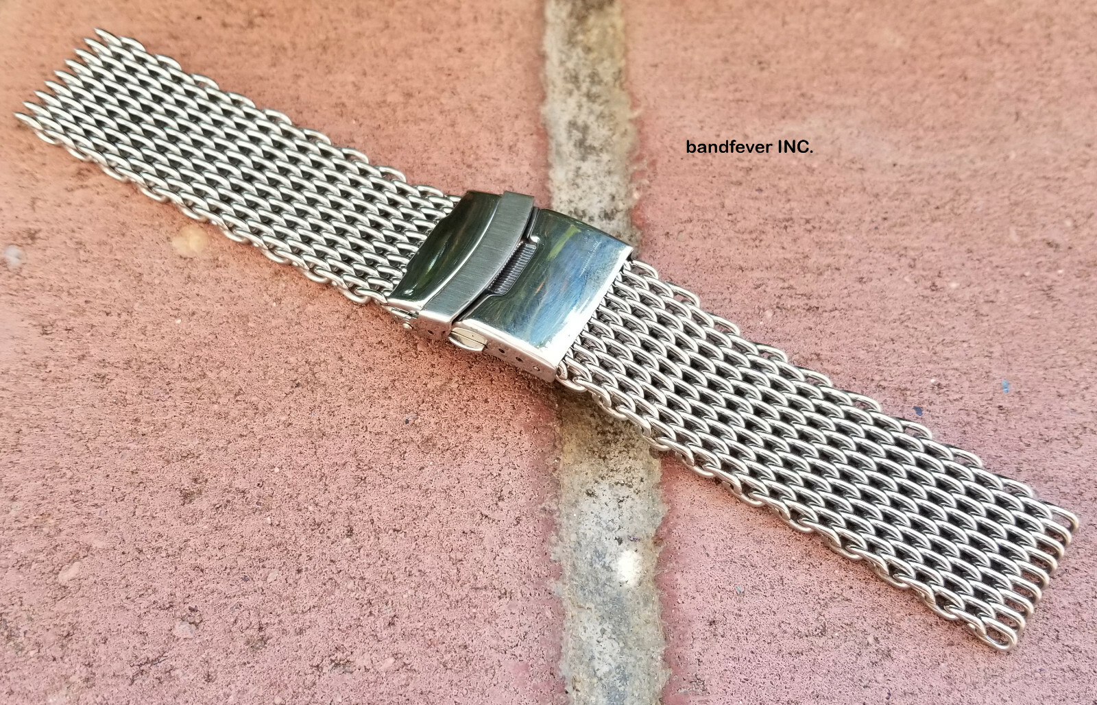 CLEARANCE 20mm ALL Brushed Shark Stainless Steel Mesh Watch Band W/ Solid Buckle