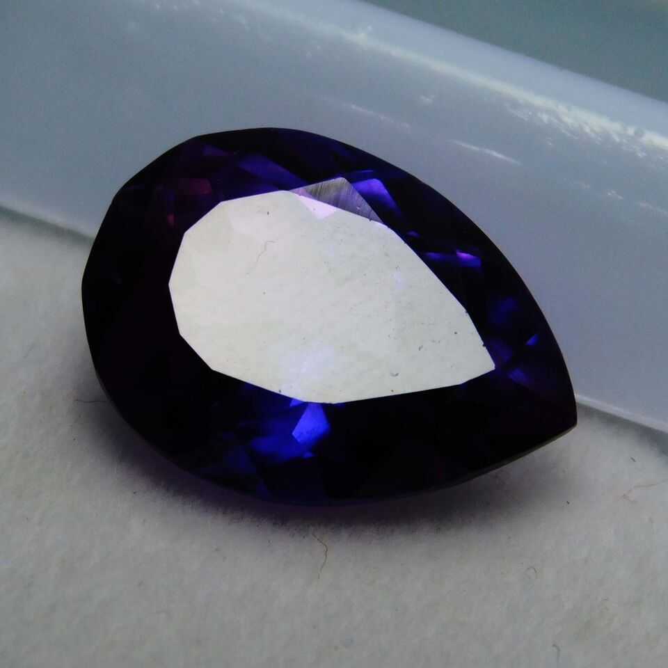 7 Ct NATURAL Extremely Rare PURPLE Tanzanite PEAR Cut CERTIFIED Loose Gemstone