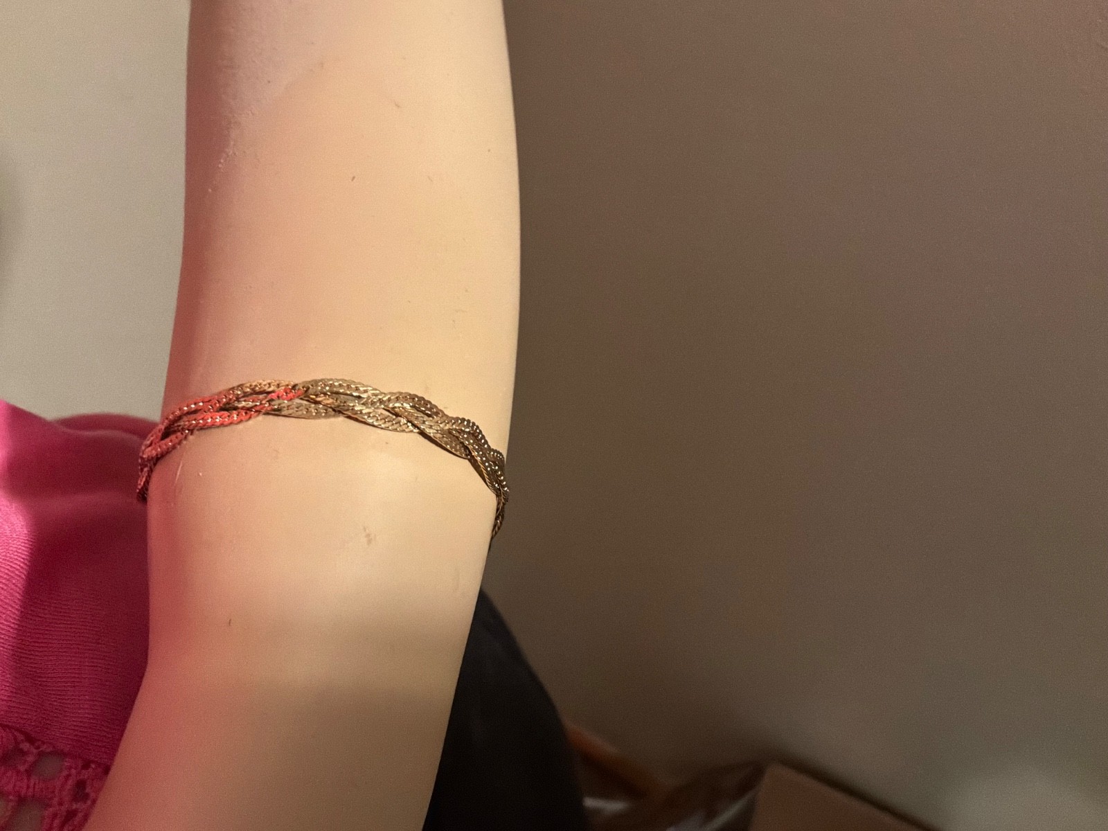 Monet gold, braided herringbone, 8 inch bracelet