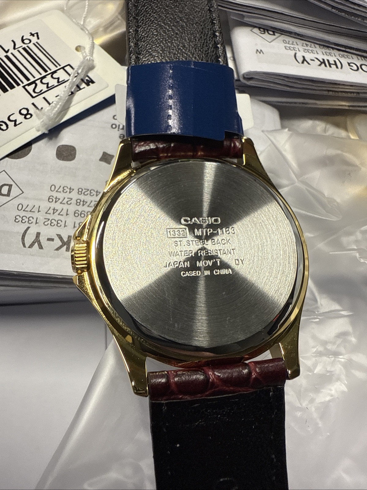 Casio Men’s Watch Quartz White Dial Leather Strap Date Display MTP-1183Q-7A