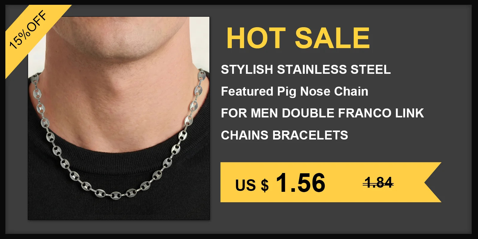 316L Stainless Steel Popcorn Chain 58cm, Non-Tarnish Beaded Wheat Necklace, Wate