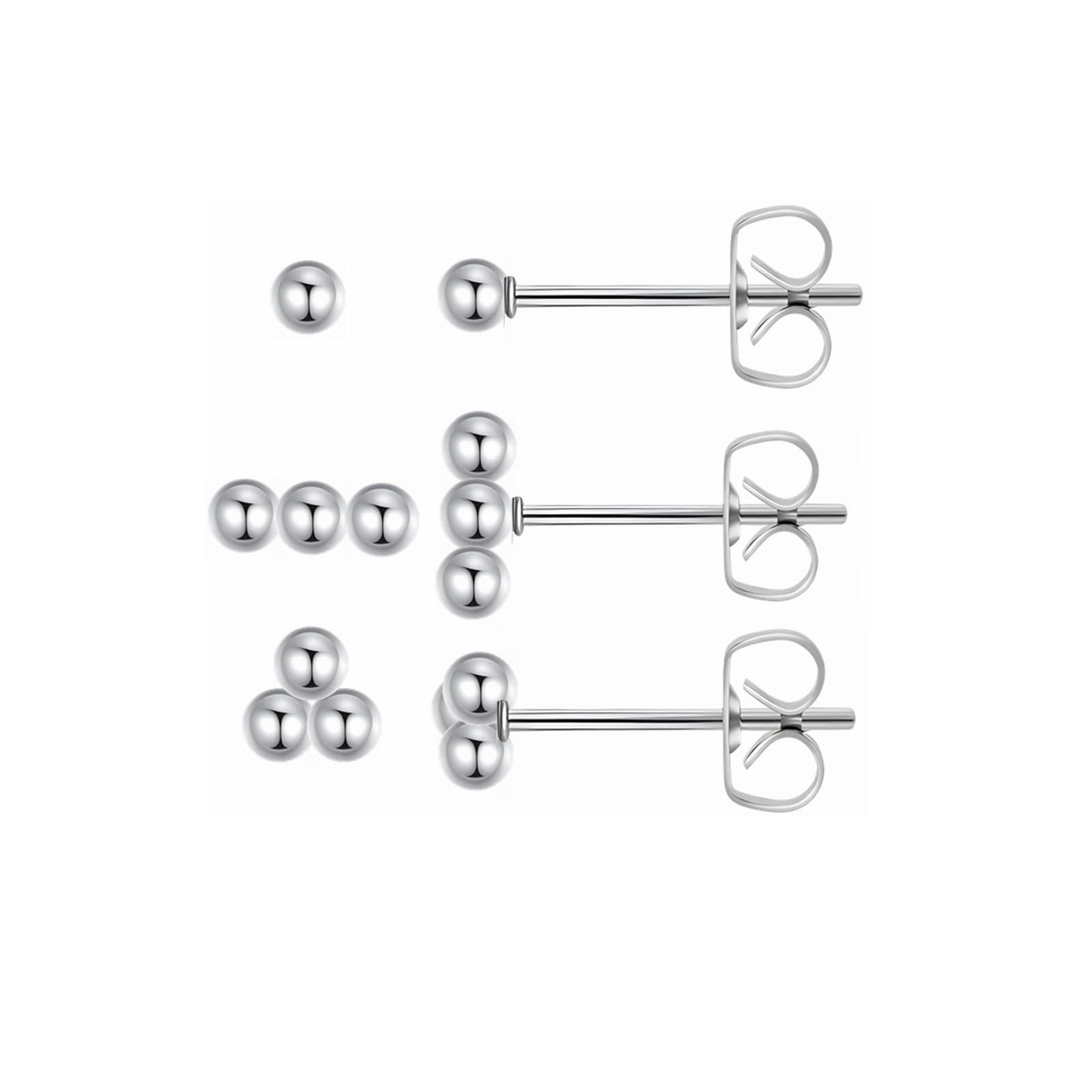 CVAYU 12Pairs 20G Mix Color Stainless Steel Ball Stud 0.8mm, A