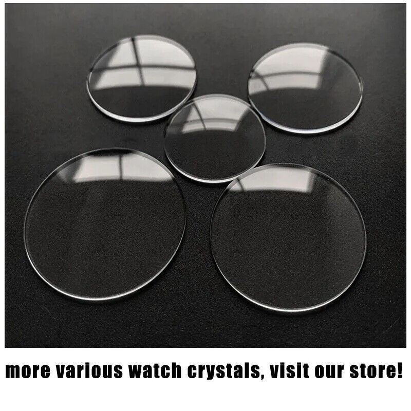 2Pcs 40-56mm Mineral Glass 1.5mm Flat Round Watch Crystal Watch Lens Repair Kit