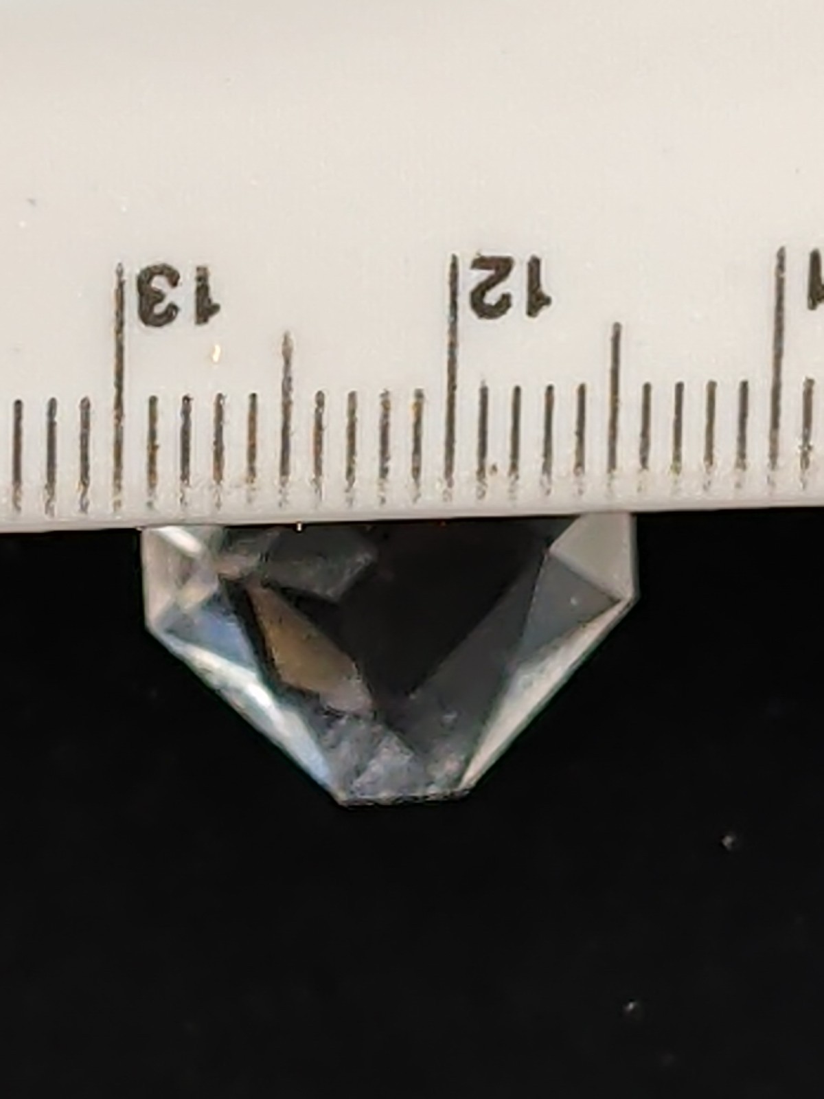 vintage 15mm cut quartz pendant silver Tone 1 mm Link chain 17″