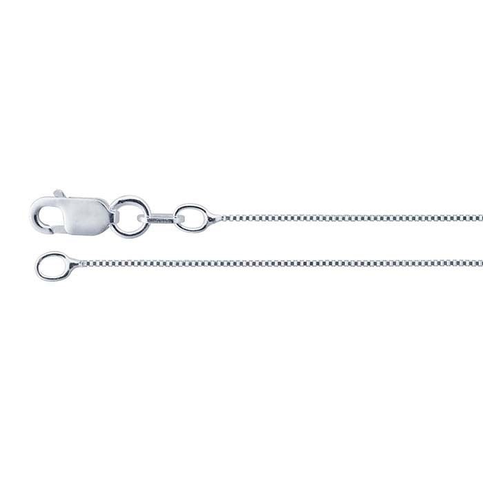 18″ Sterling Silver 0.6mm Venetian Box Chain Necklace