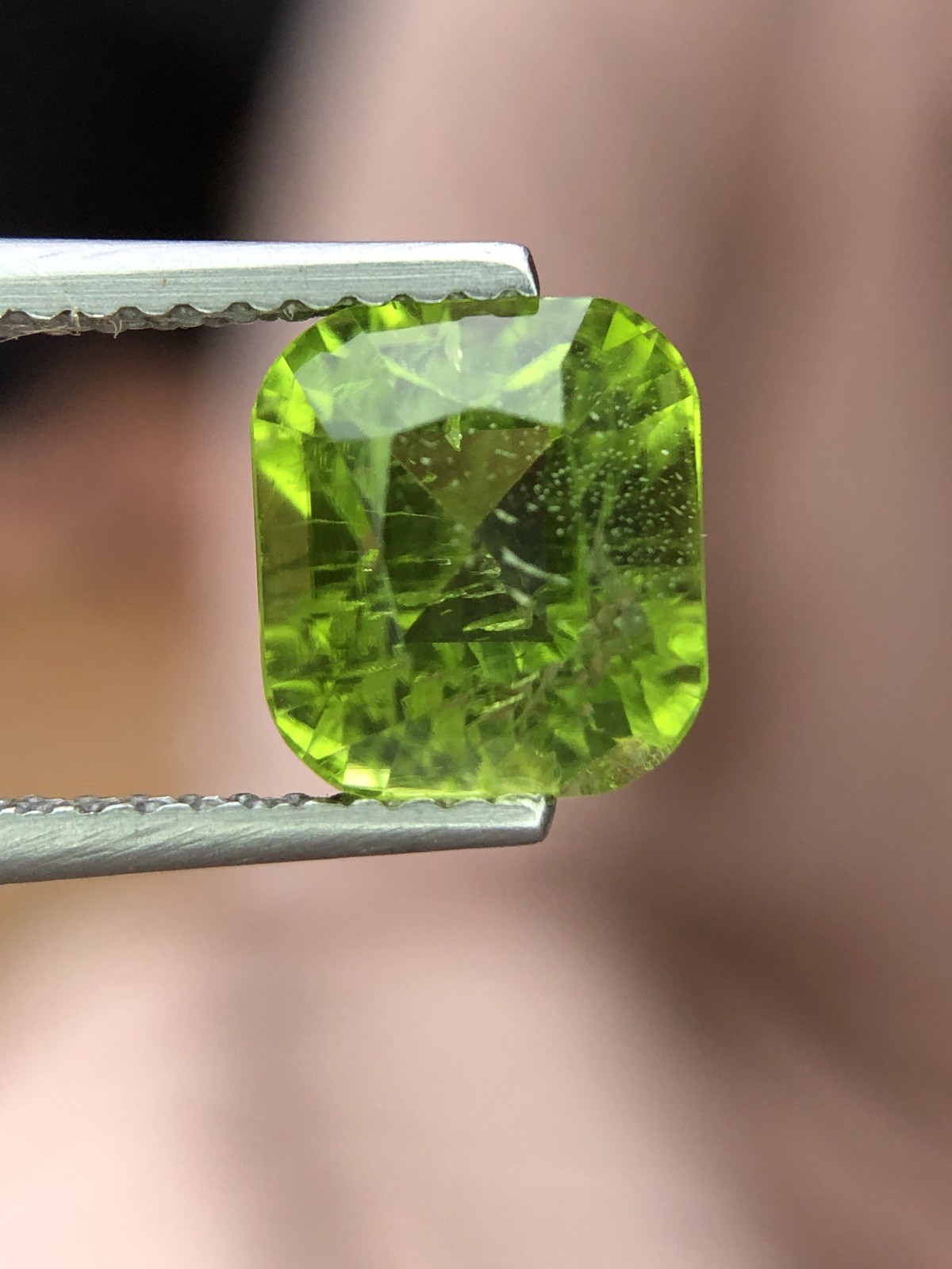 3 Cts Natural Green Peridot Cushion Cut Slightly Included Loose Gem