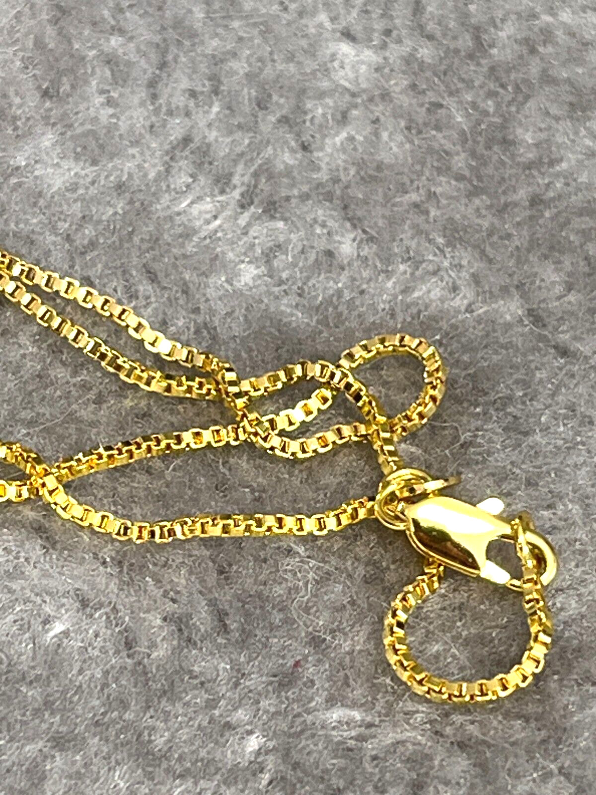 SHARP!! STAMPED 18K GOLD FILLED 1.6mm BOX CHAIN 22″ LONG FITS PENDANT NECKLACE