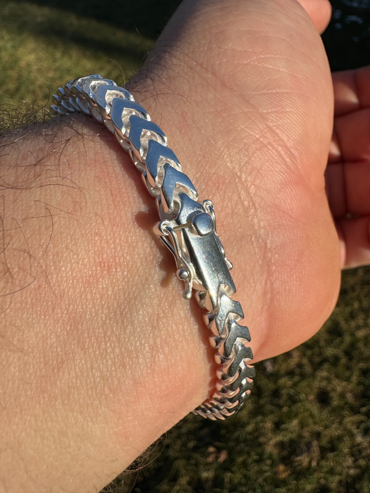Mens BIG 4-10mm Franco Bracelet Real 925 Silver Box Clasp Handmade In Mexico